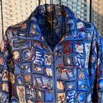 Vintage Out Brook Silk Bomber Zip Front Nautical Marine Wear Jacket Blue Small Photo 2