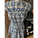 H&M  blue and white dress slowly oversized summer dress Greece vacation sz small Photo 4