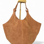 Tan 100% Suede Hobo Bag Soft Leather Shoulder Bag Casual Everyday Purse Brown Photo 0