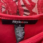 Style & Co . Lace Crewneck Three-Quarter Sleeve Top - Women Photo 5