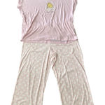 Life is Good  Winnie the Pooh Women's Large Pajama 2PC PJ's EUC Photo 0