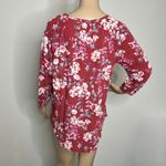 Lucky Brand  Red Floral V Neck Top Photo 2