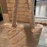 Elegant White Quilted Tote Bag Photo 0