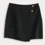 Nine West Wrap Skirt Womens Size Medium Black Tweed Gold Tone Buttons NEW Photo 0