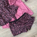 Bebe NWT  Animal Print Zebra Pink Pajama Set with Matching Belted Robe Photo 2