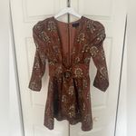Majorelle Revolve Violeta Mini Dress Arabian Copper Gold Floral Long Sleeve XS Photo 2