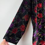 Vtg Miz Jacket Women's Large Multi Floral Velvet One Button Front Maximalist Photo 4