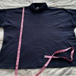 Tweeds navy 100% cotton minimalist contemporary casual turtleneck top, size XL Blue Photo 14