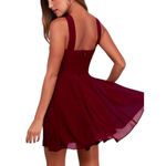 Lulus Lulu’s Forevermore Burgundy Holiday Skater Dress W-730 Size Large Photo 2