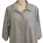 Ralph Lauren Monogrammed Night Shirt Sz L Blue Swiss Dot 100% Cotton Photo 1