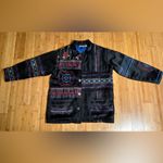 Chico's Womens 100% SILK Embroidered silk Lined Classic blazer Light Jacket|Sz:1 Photo 6