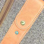 Vintage Hartman leather tweed damask travel luggage suitcase travel zip bag tote Gray Photo 3