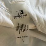 Tinibikini Women's Swimsuit  White Floral Tropical Front Tie Size LRG EUC #1172 Photo 3