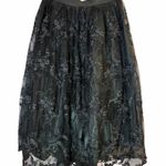 Alexandra Grecco by Anthropologie 6 Black Tulle Embroidered Beaded A Line Skirt Photo 0