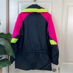 Roffe Vintage Skiwear Jacket 80s/90s Neon Color Block Black Pink Large Photo 14