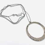 Loft Long Rhinestone Pendant Necklace silvertone Photo 0