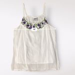 Cute‎ Options Embroidered Floral Top Womens Size Large Boho Cottage White Photo 4