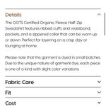 Mate the Label  Womens Organic Cotton Quarter Zip Sweatshirt XS Midnight NWT New Photo 9