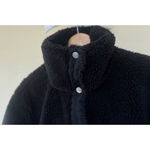 Varley  Women's Size Medium Black Clemson Sherpa Fleece Snap Up Oversized Jacket Photo 5