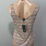 Wild Fable  Stripe Bodysuit Multicolored Olive Pink NEW Small Snaps Photo 3