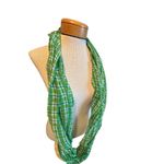 Green Plaid Circle Infinity Scarf Green Photo 3