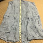 Aerie Eyelet Floral Mini Babydoll Cotton Dress Powder Blue size M Photo 7