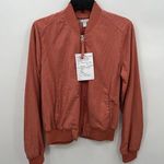 Z By Zella Women's Ella Satin Bomber Jacket in Pink Canyon Size Small Photo 0