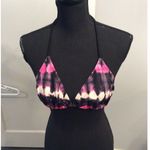 Billabong  Large L Bikini Top Triangle Front Purple Pink White Print Photo 0