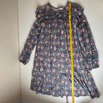 Boden Floral Mini Dress Size 12 Multicolor Boho‎ Cottagecore Modest Fall Prairie Blue Photo 11