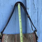 Coach Vtg  Soho Flap Hobo Brown Signature C Patchwork Shoulder Tote Bag W Rivets Photo 4