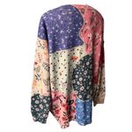 Yesno Button Down Oversized Cotton/Wool Blend Boho Patchwork Print Cardigan Photo 7