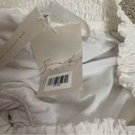 Sabo Skirt ‎ white tiered bardot swiss dot ruffle long sleeves dress size small Photo 2