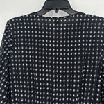 Old Navy  Defined Waist Dress Black White Print Long Balloon Sleeves Keyhole Sz M Photo 6