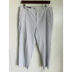 Lands' End Womens Pants Cropped Size 10 Seersucker Clam Digger Summer Cotton Photo 1