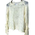 Honey & T Yellow Knit Bell Tie Sleeve Sweater Size Large Photo 1