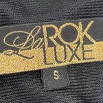 LaRok Black and Gold Bodycon Sequin Long Sleeve Dress Size SMALL Photo 7