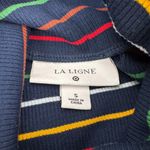 La Ligne x Target Blue Long Sleeve Ribbed Turtleneck Multicolor Rainbow Stripe S Photo 5