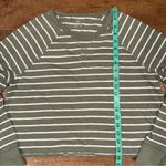 Aerie  Olive Cropped Striped Long Sleeve Tee Photo 8
