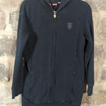 Puma X Ferrari Sweatshirt Woman's Medium Black Hoodie Full‎ Zip Racing Long Photo 0