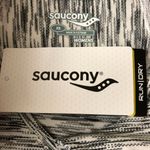 Saucony  Womens Gait Short Sleeve Top V Neck Heathered Black White Size XS Photo 2
