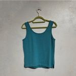 St. John  Teal Knit Sleeveless Vintage Blouse Sz 4P Photo 8