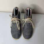 Toms Wedge Espadrille Shoes Women’s Sz 6 Chambray Blue Gray Lace Up 300413 Photo 2