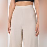 Lulus NWT Breezy Times Ahead High Waist Wide Leg Linen Blend Pants Medium Photo 2