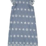 Sail To Sable  Gingham Cotton‎ Eyelet Floral Embroidery Flutter Sleeve Midi Dress Photo 0