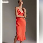Anthropologie  Bias Slip Dress in Orange Lyst Elegant Formal Cocktail Size XS Photo 13