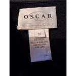 Oscar de la Renta  Black Wool Long Coat Cream hand crocheted and beaded Trim M Photo 5