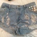 High Waisted Studded Distress Shorts Size 6 Photo 0
