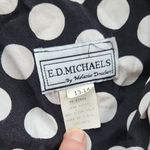Vintage E.D. Michaels Polka Dot Blouse Black White 13/14 Photo 1
