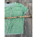 Blanc  Women's Green Checkered Print Button Front Blouse Top Size Medium Photo 4