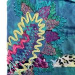 Chico's  Embroidered Tie-Dye Denim Vest Size 1 / S Boho Patchwork Artsy Eclectic Photo 8